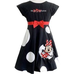 RARE Minnie Mouse polka dot embroidered faBOWlous dress from magic kingdom park